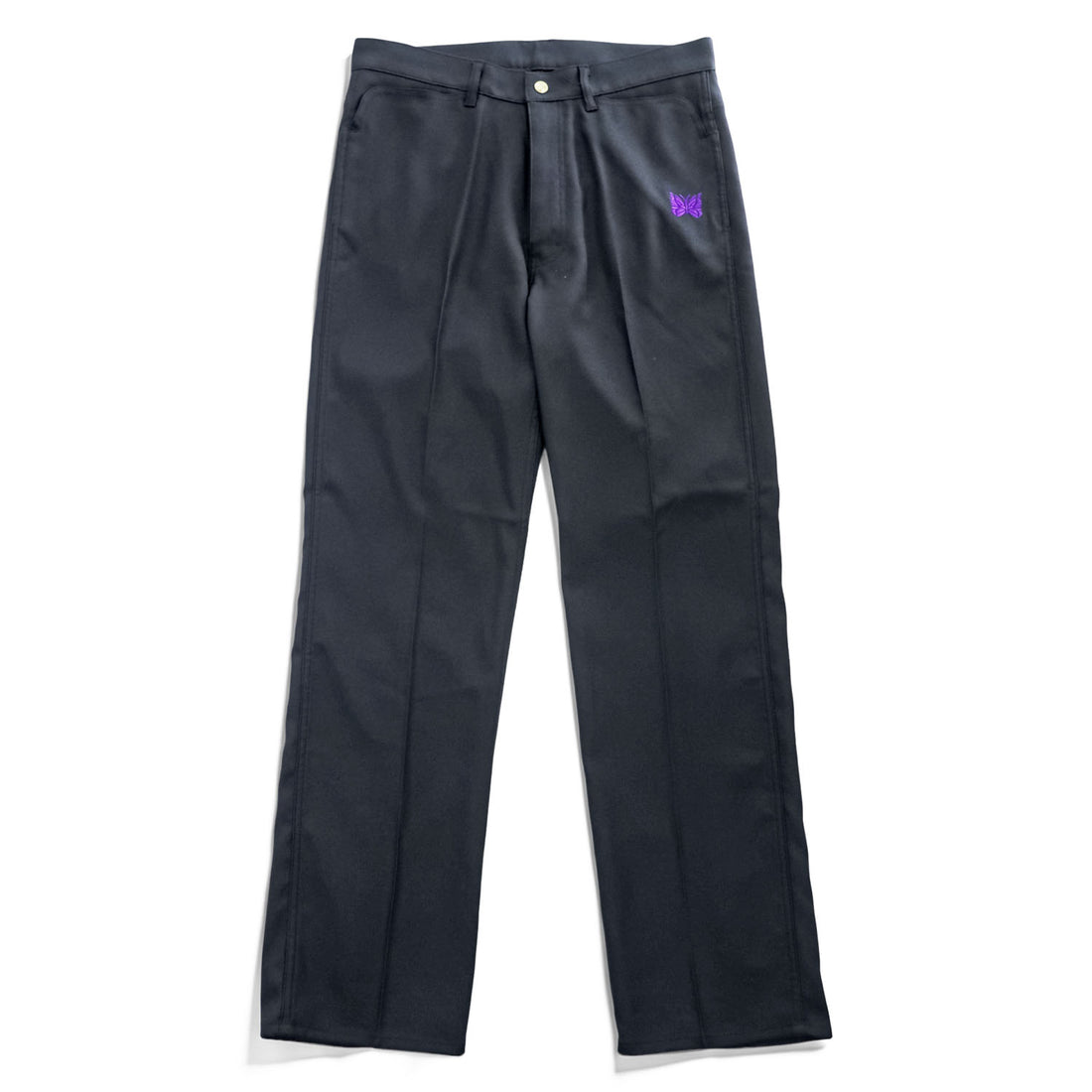 Needles 日本製 センタープレス ストレート スラックス パンツ M ブラック STRAIGHT JEAN - Poly Twill ポリエステルツイル RW252