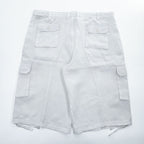 TRUST 100% Linen White Short Sleeve Shirt & Cargo-Style Bottom Set Epaulets Flap Pockets Top 2XL / Bottom 46