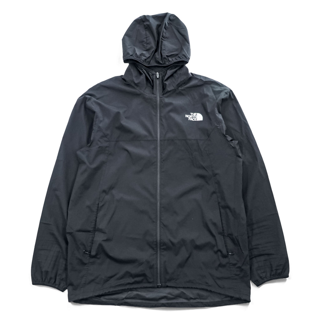 THE NORTH FACE ES Anytime Wind Hoodie Hooded Full-Zip Jacket NP72385 Black Polyester L Lightweight Windbreaker
