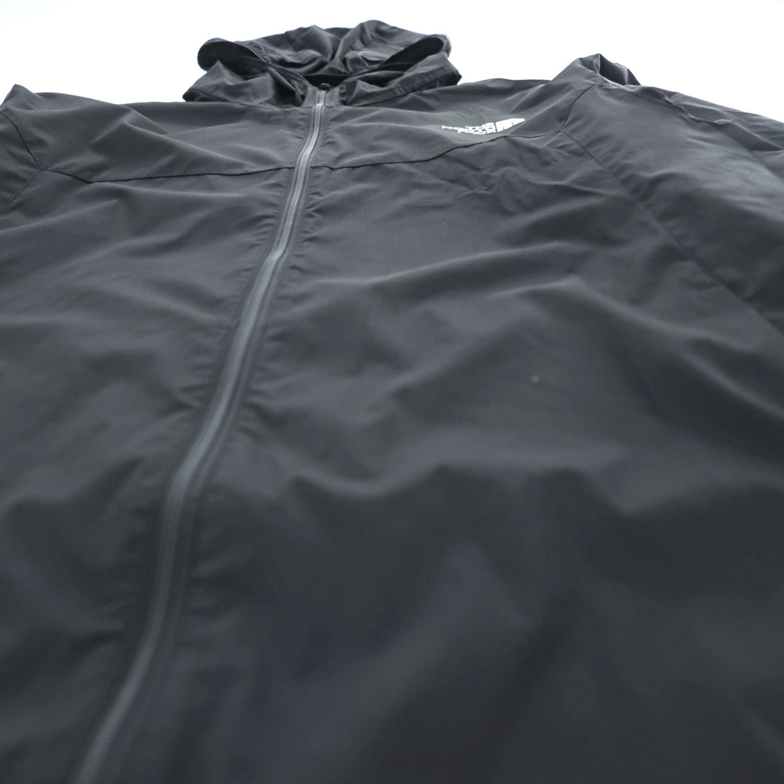 THE NORTH FACE ES Anytime Wind Hoodie Hooded Full-Zip Jacket NP72385 Black Polyester L Lightweight Windbreaker