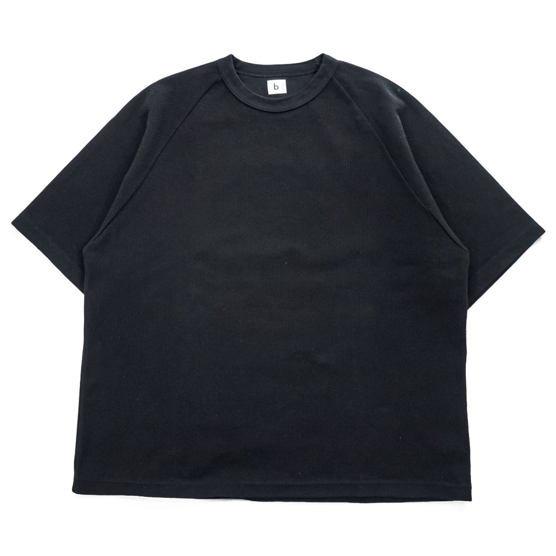 blurhms ROOTSTOCK 日本製 ラグラン サーマル Rough & Smooth Thermal Raglan Tee Tシャツ L ブラック ワッフル bROOTS24S21