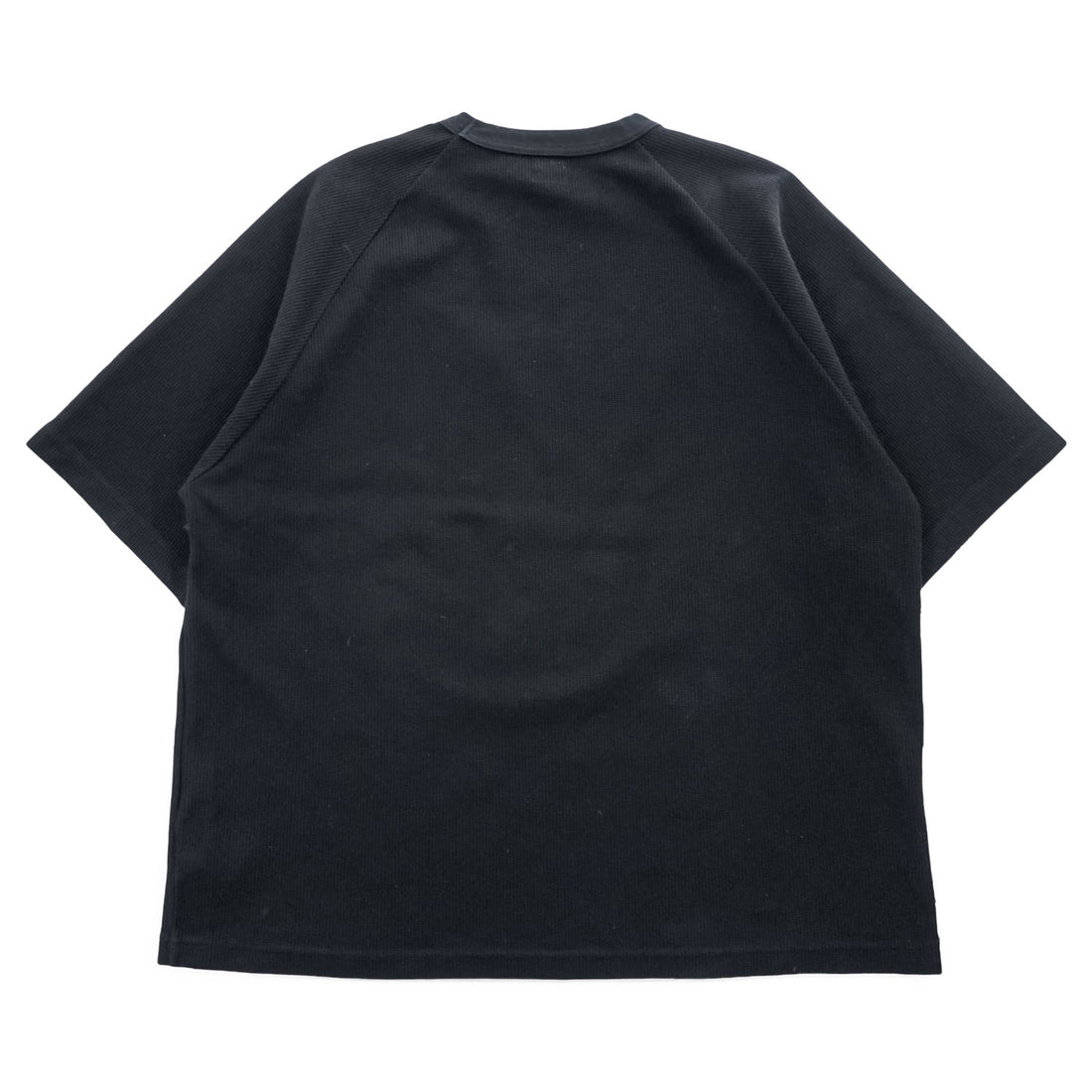blurhms ROOTSTOCK 日本製 ラグラン サーマル Rough & Smooth Thermal Raglan Tee Tシャツ L ブラック ワッフル bROOTS24S21