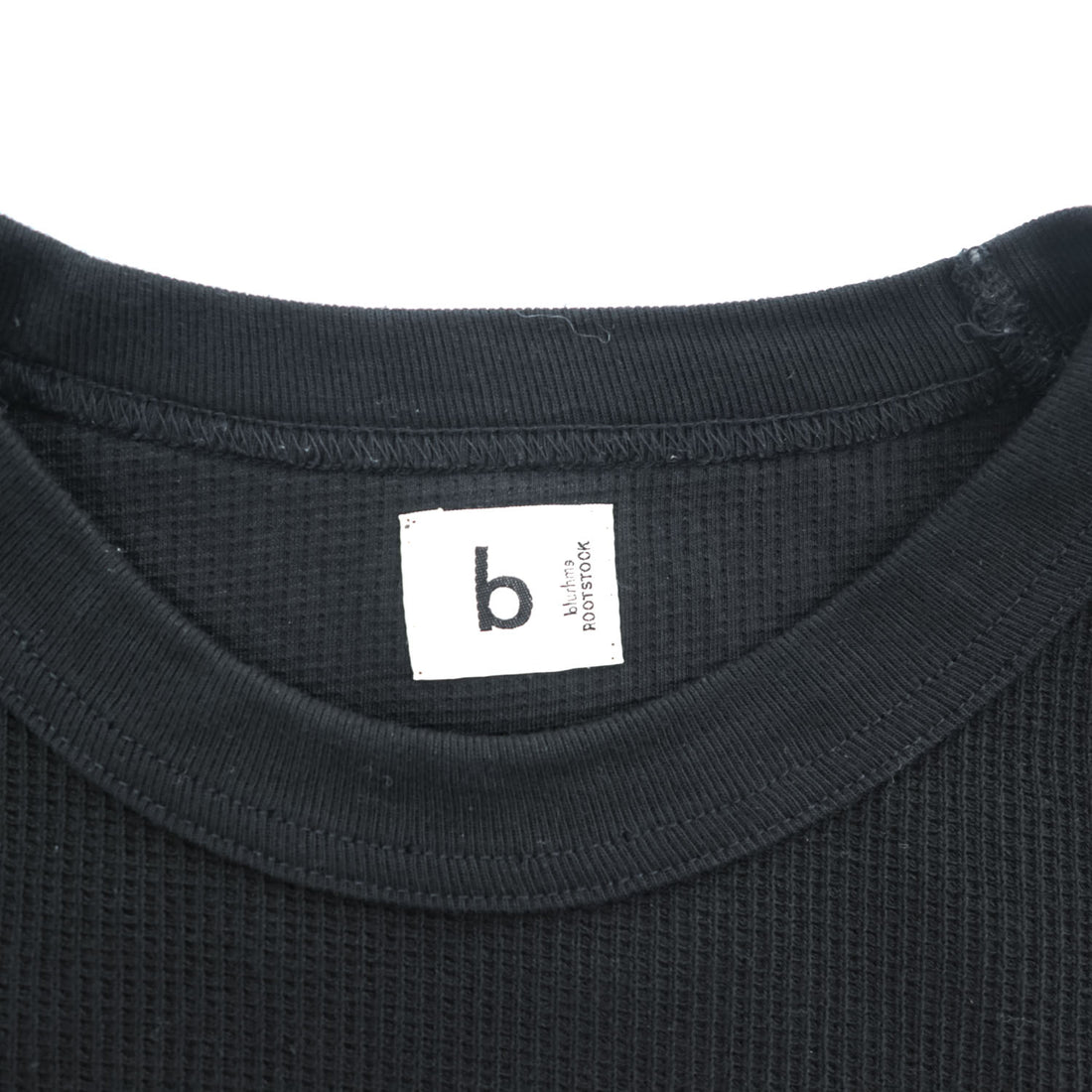 blurhms ROOTSTOCK 日本製 ラグラン サーマル Rough & Smooth Thermal Raglan Tee Tシャツ L ブラック ワッフル bROOTS24S21
