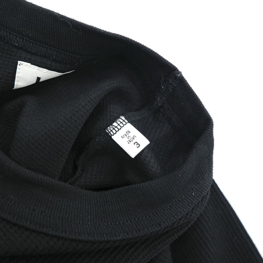 blurhms ROOTSTOCK 日本製 ラグラン サーマル Rough & Smooth Thermal Raglan Tee Tシャツ L ブラック ワッフル bROOTS24S21