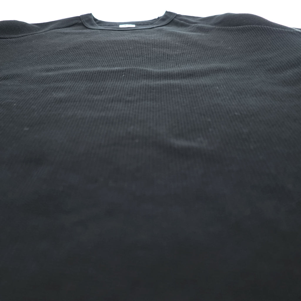 blurhms ROOTSTOCK 日本製 ラグラン サーマル Rough & Smooth Thermal Raglan Tee Tシャツ L ブラック ワッフル bROOTS24S21
