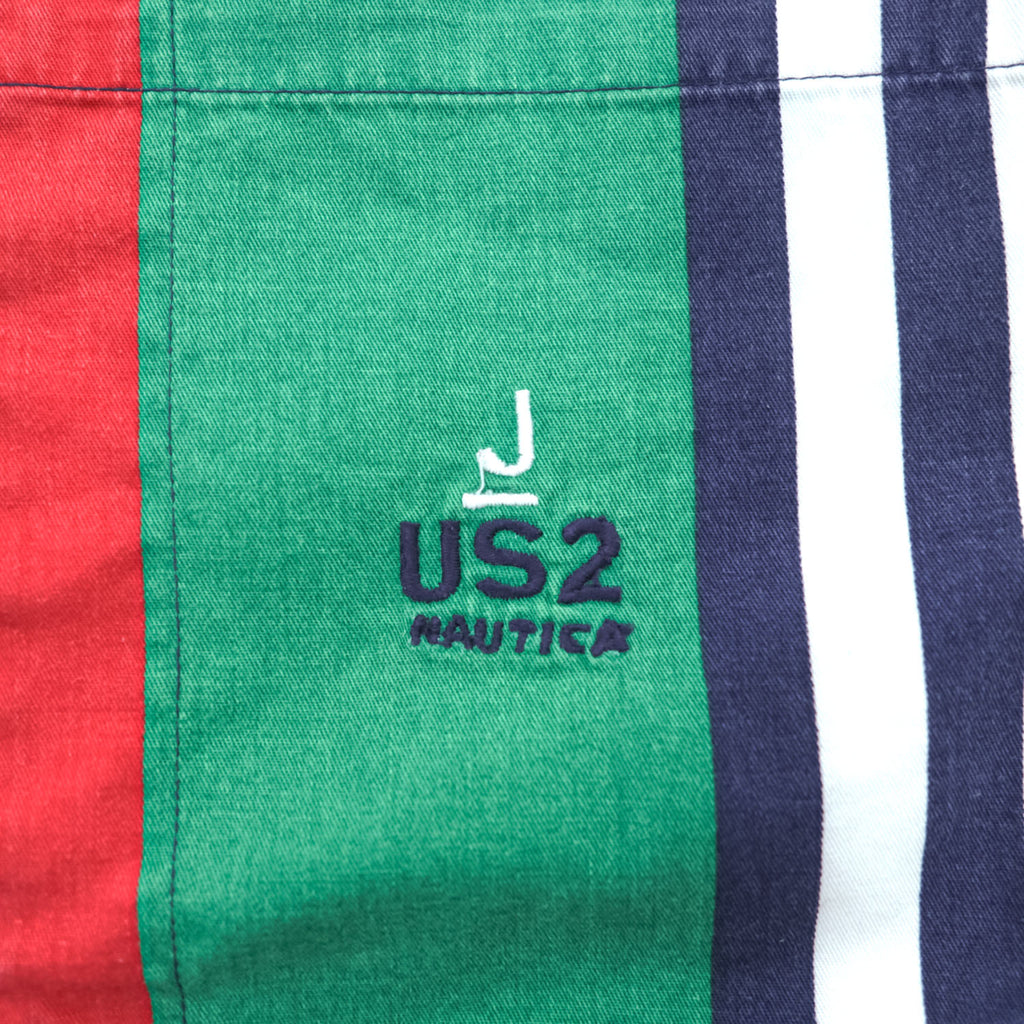 NAUTICA 90年代 ヴィンテージ 長袖 マルチストライプ シャツ XL ボタンダウン マルチストライプ ビッグサイズ