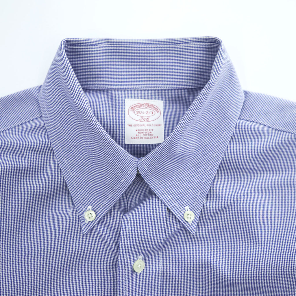 Brooks Brothers 346 長袖シャツ L  Regular Fit ブルー ボタンダウン ノンアイロン