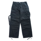 Brandit M-65 US ARMY Cargo Pants Wide Leg Drawstring Hem Military Style Multiple Pockets Size L (W88cm) Black Cotton