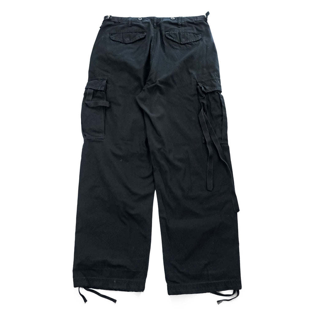 Brandit M-65 US ARMY Cargo Pants Wide Leg Drawstring Hem Military Style Multiple Pockets Size L (W88cm) Black Cotton