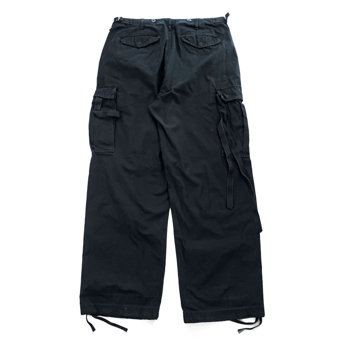 Brandit M-65 US ARMY Cargo Pants Wide Leg Drawstring Hem Military Style Multiple Pockets Size L (W88cm) Black Cotton