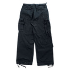 Brandit M-65 US ARMY Cargo Pants Wide Leg Drawstring Hem Military Style Multiple Pockets Size L (W88cm) Black Cotton