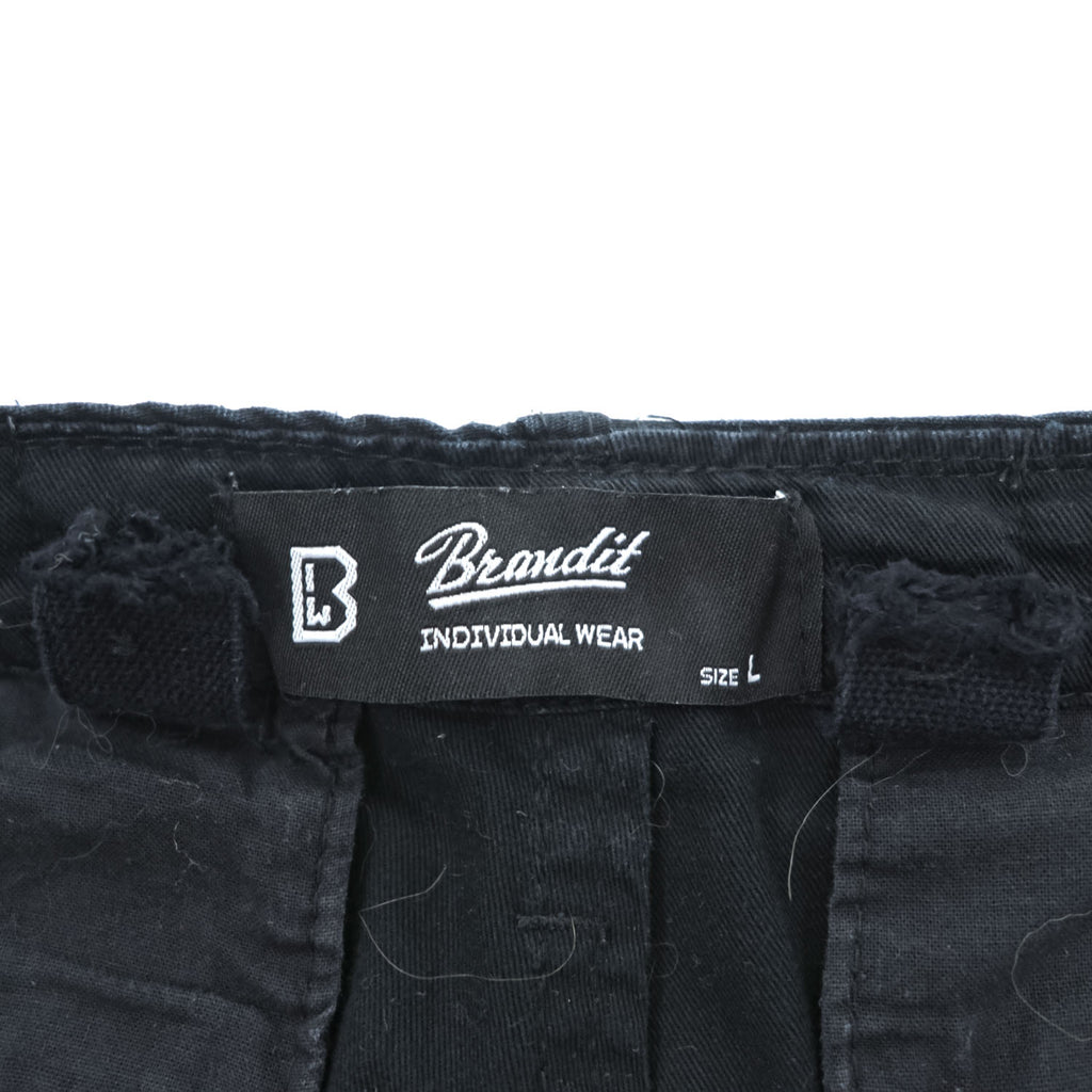 Brandit M-65 US ARMY Cargo Pants Wide Leg Drawstring Hem Military Style Multiple Pockets Size L (W88cm) Black Cotton