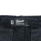 Brandit M-65 US ARMY Cargo Pants Wide Leg Drawstring Hem Military Style Multiple Pockets Size L (W88cm) Black Cotton
