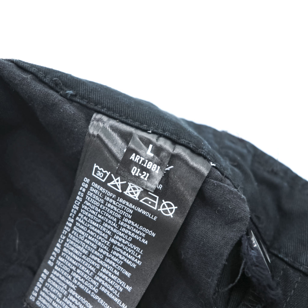 Brandit M-65 US ARMY Cargo Pants Wide Leg Drawstring Hem Military Style Multiple Pockets Size L (W88cm) Black Cotton