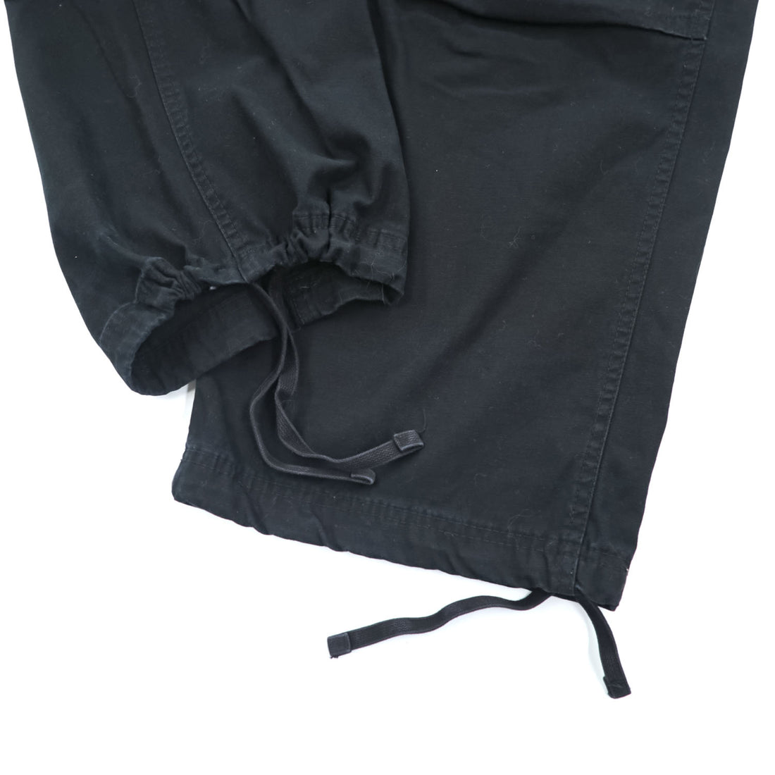 Brandit M-65 US ARMY Cargo Pants Wide Leg Drawstring Hem Military Style Multiple Pockets Size L (W88cm) Black Cotton