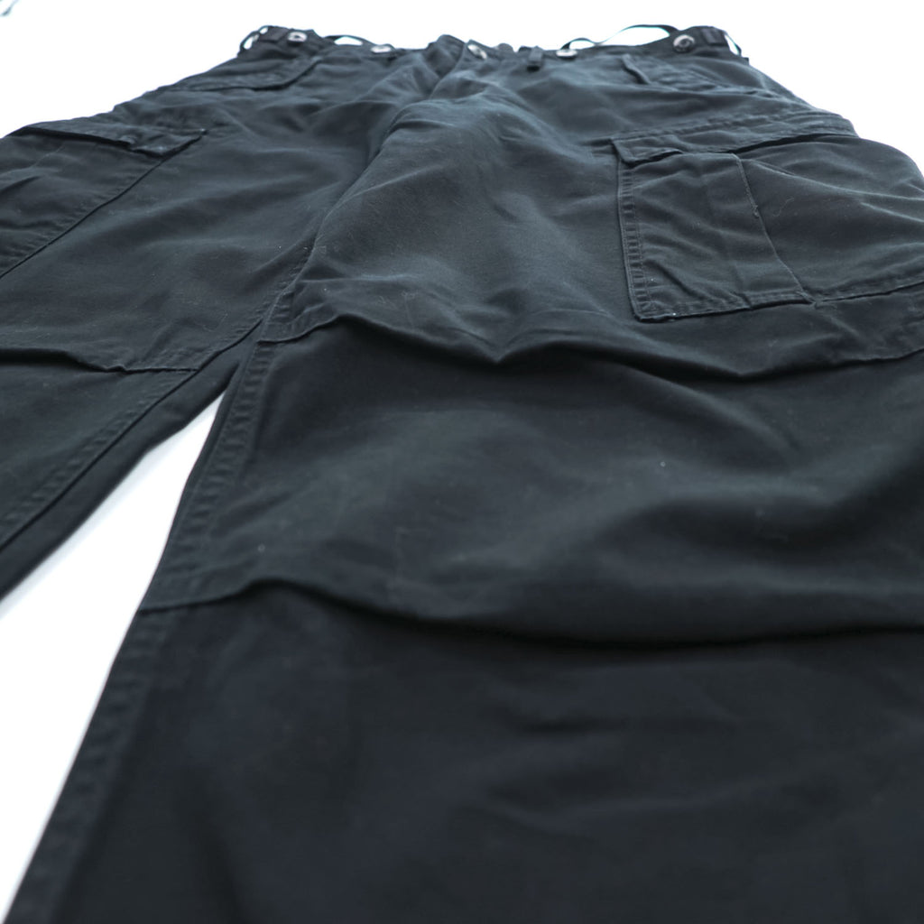 Brandit M-65 US ARMY Cargo Pants Wide Leg Drawstring Hem Military Style Multiple Pockets Size L (W88cm) Black Cotton
