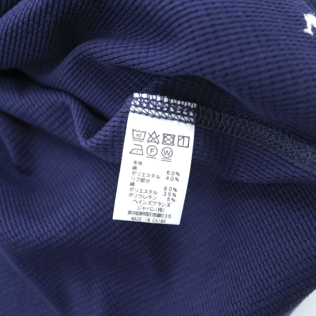 Polo Ralph Lauren Waffle Thermal Long Sleeve Crewneck Tee Navy Cotton Blend 60/40 Pony Embroidery Sleepwear M
