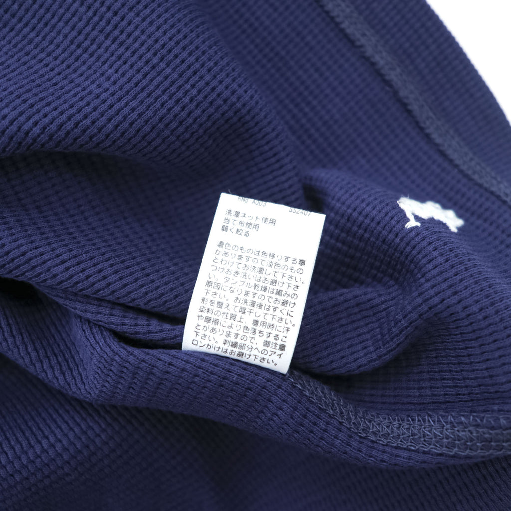 Polo Ralph Lauren Waffle Thermal Long Sleeve Crewneck Tee Navy Cotton Blend 60/40 Pony Embroidery Sleepwear M