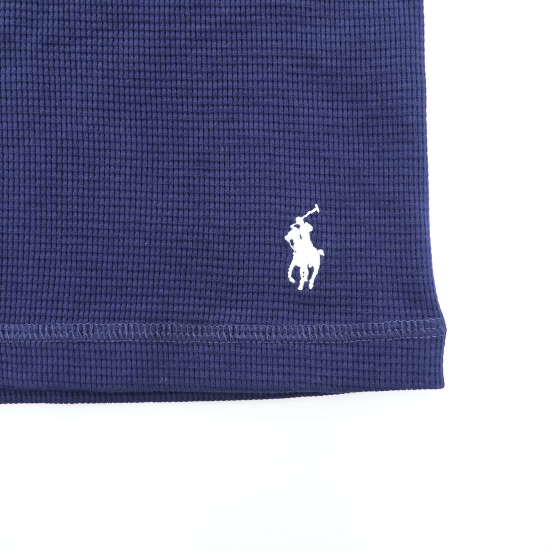 Polo Ralph Lauren Waffle Thermal Long Sleeve Crewneck Tee Navy Cotton Blend 60/40 Pony Embroidery Sleepwear M