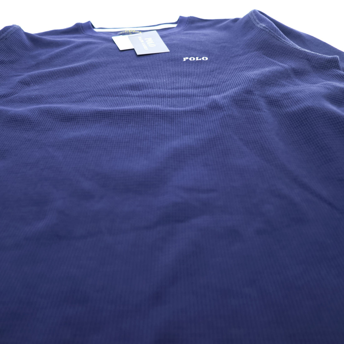 Polo Ralph Lauren Waffle Thermal Long Sleeve Crewneck Tee Navy Cotton Blend 60/40 Pony Embroidery Sleepwear M