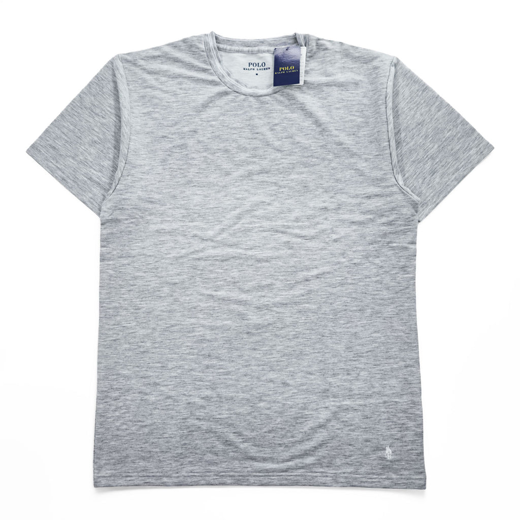 Polo Ralph Lauren Heather Gray Short Sleeve Crewneck T-Shirt Embroidered Pony Logo M Polyester Blend Tag Attached