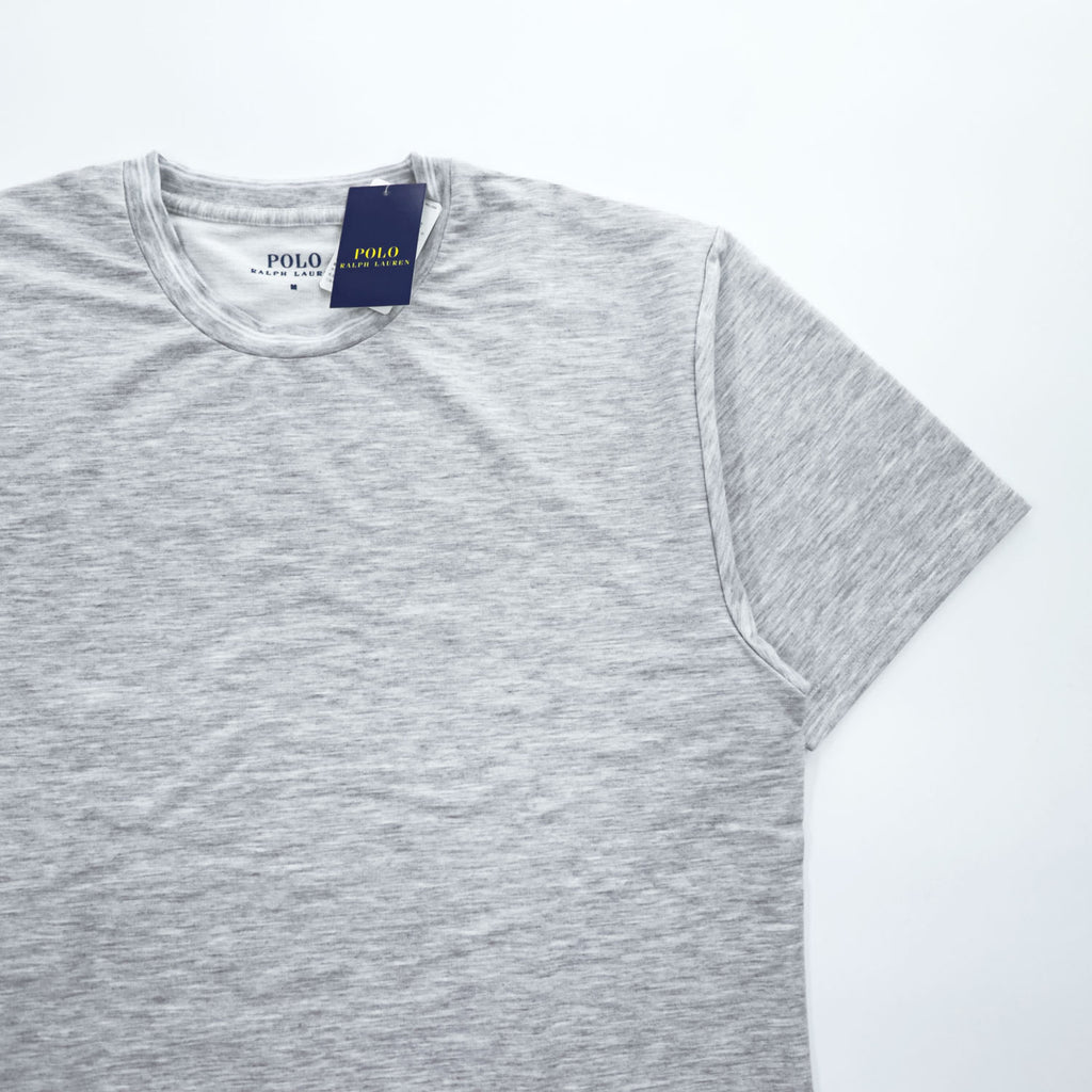 Polo Ralph Lauren Heather Gray Short Sleeve Crewneck T-Shirt Embroidered Pony Logo M Polyester Blend Tag Attached