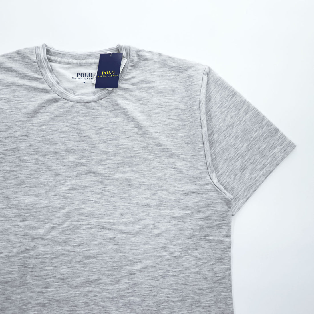 Polo Ralph Lauren Heather Gray Short Sleeve Crewneck T-Shirt Embroidered Pony Logo M Polyester Blend Tag Attached