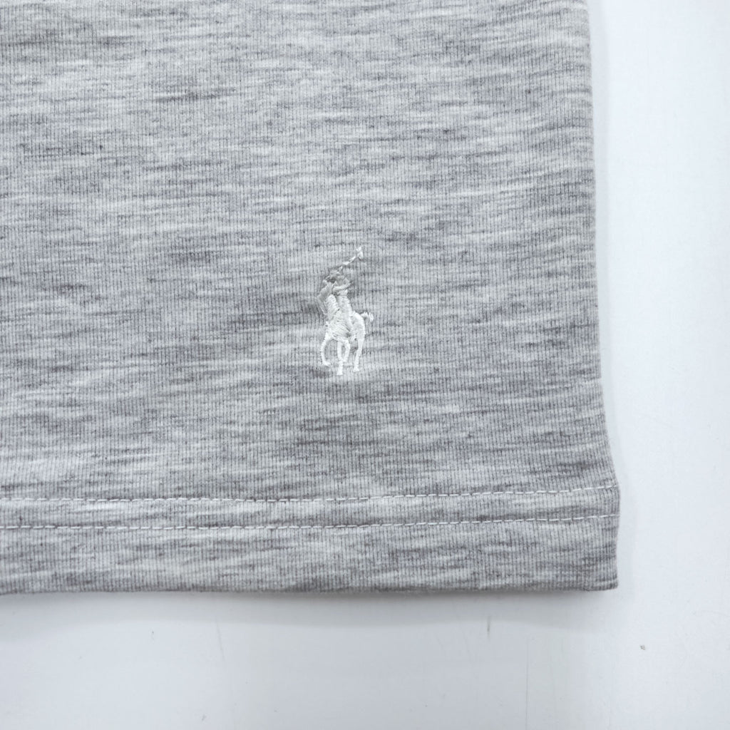 Polo Ralph Lauren Heather Gray Short Sleeve Crewneck T-Shirt Embroidered Pony Logo M Polyester Blend Tag Attached