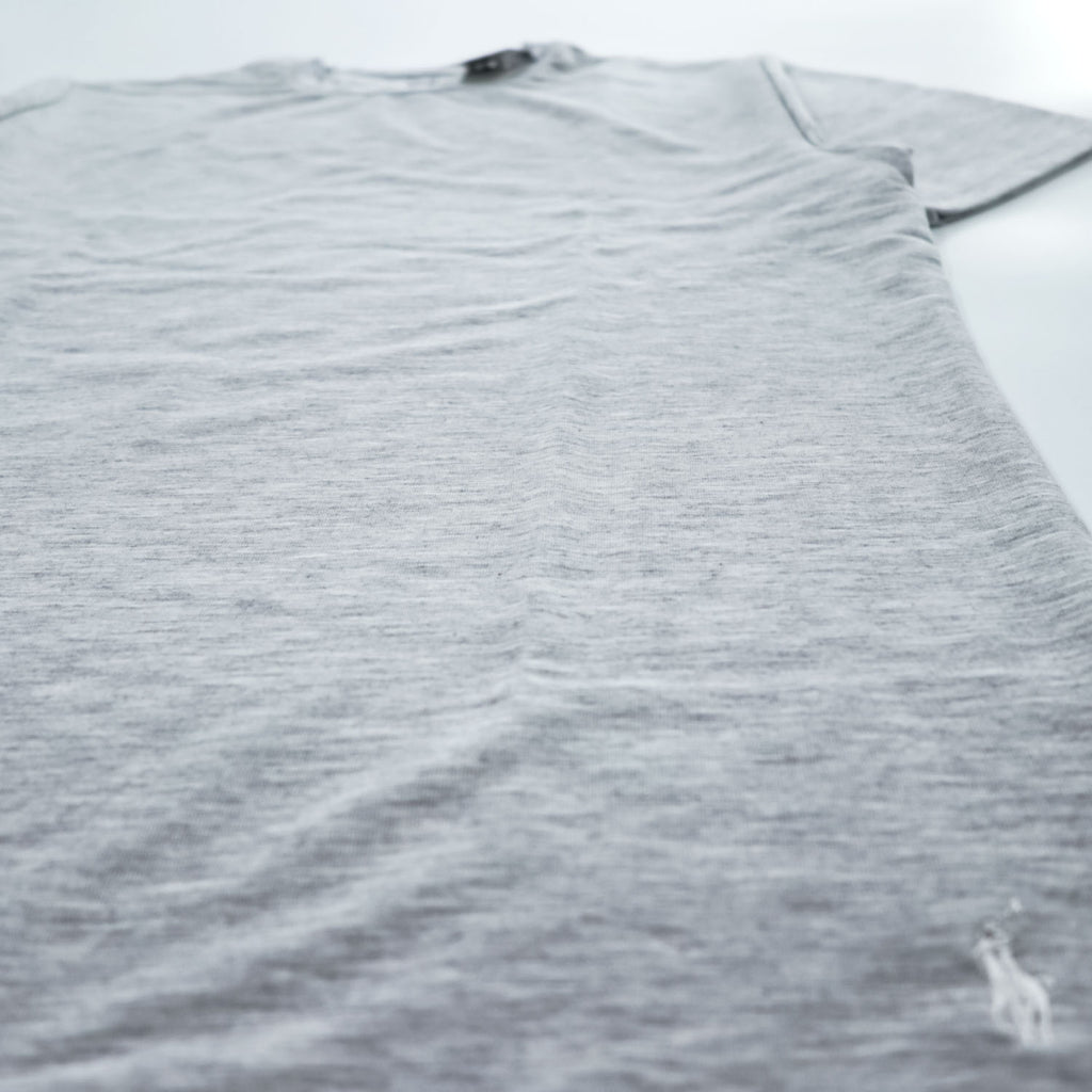 Polo Ralph Lauren Heather Gray Short Sleeve Crewneck T-Shirt Embroidered Pony Logo M Polyester Blend Tag Attached
