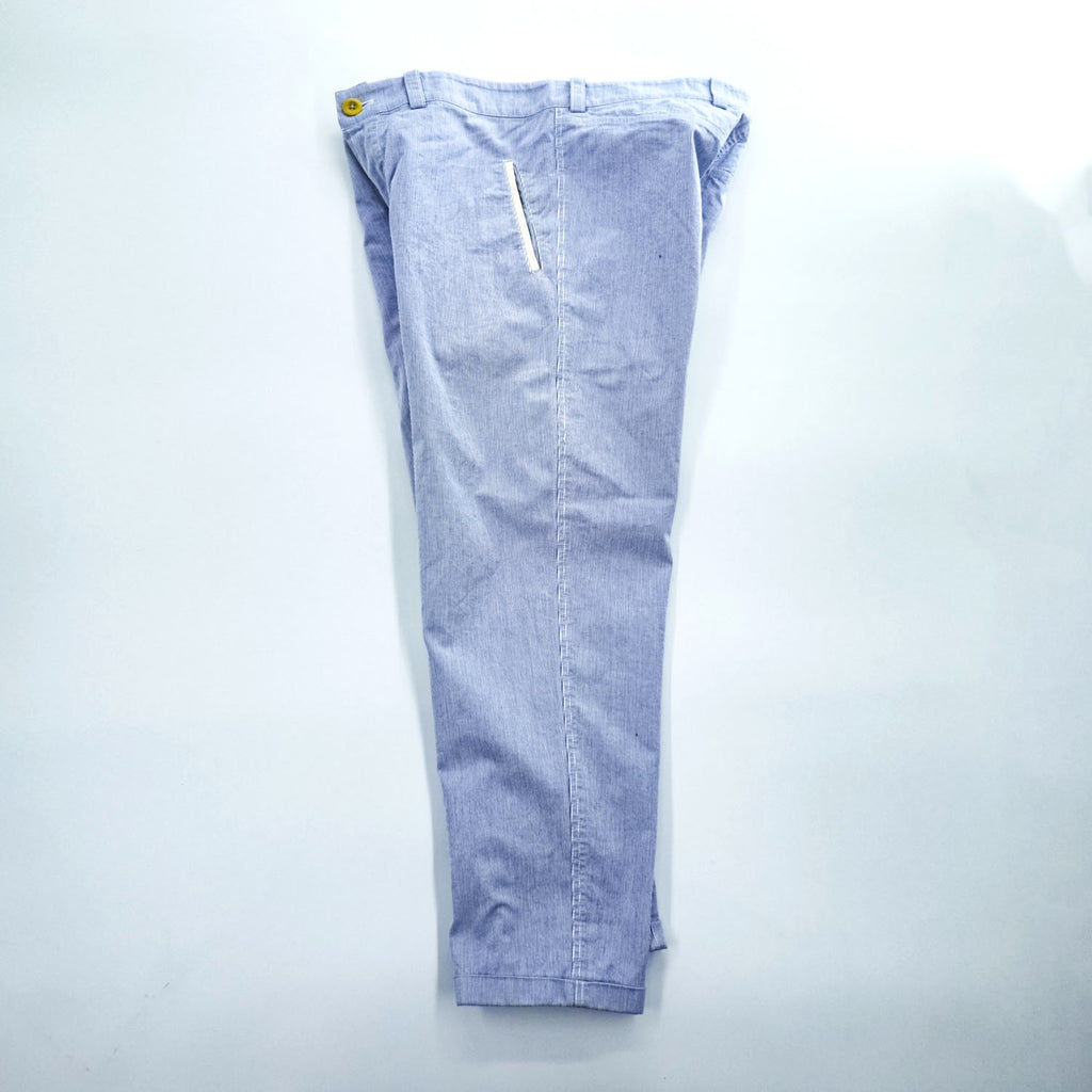 RIDING HIGH Made in Japan Cotton Hickory-Stripe Work Pants Button-Fly Yellow Waist L (W87cm)