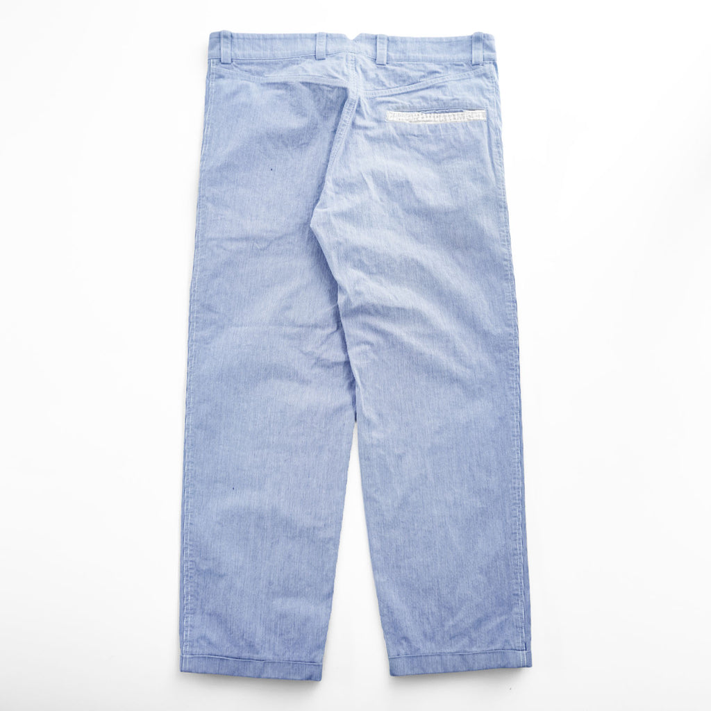 RIDING HIGH Made in Japan Cotton Hickory-Stripe Work Pants Button-Fly Yellow Waist L (W87cm)
