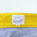 RIDING HIGH Made in Japan Cotton Hickory-Stripe Work Pants Button-Fly Yellow Waist L (W87cm)
