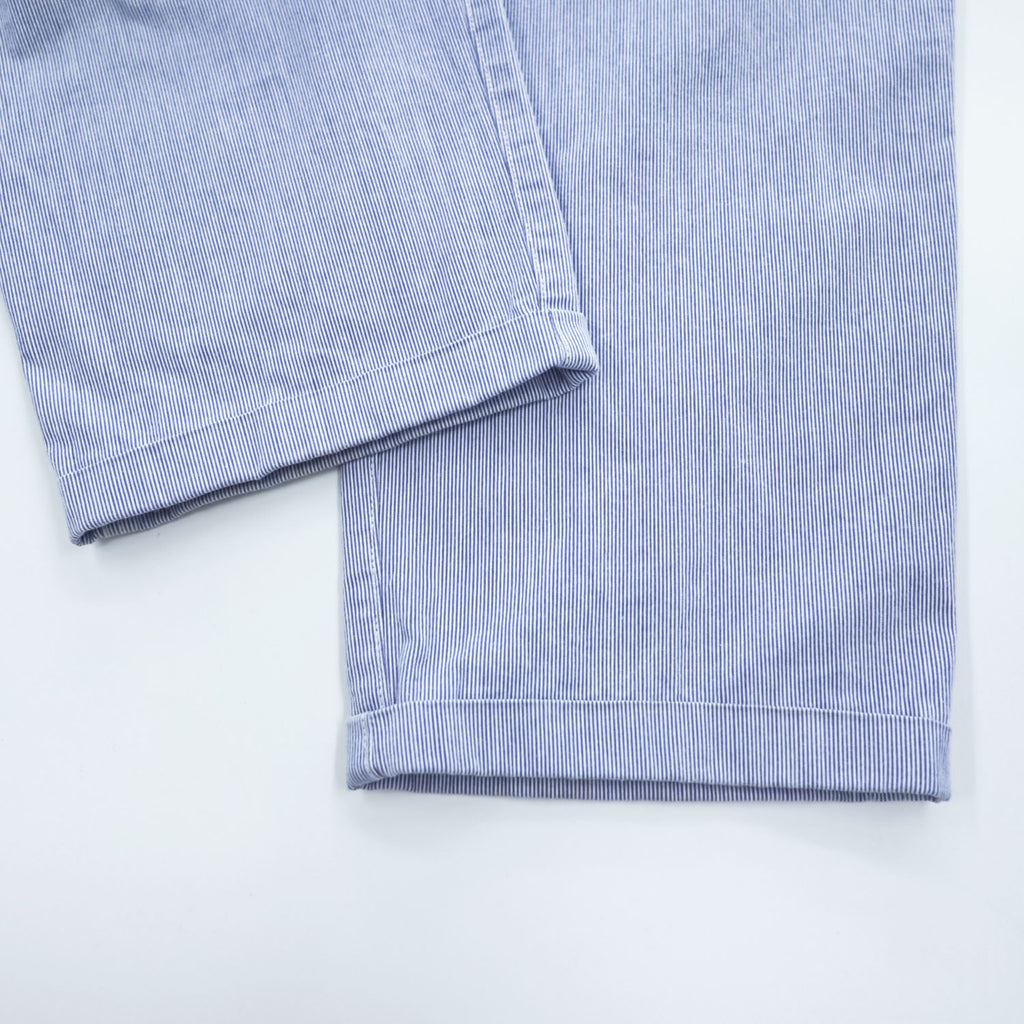 RIDING HIGH Made in Japan Cotton Hickory-Stripe Work Pants Button-Fly Yellow Waist L (W87cm)