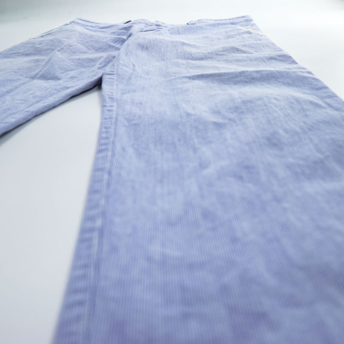 RIDING HIGH Made in Japan Cotton Hickory-Stripe Work Pants Button-Fly Yellow Waist L (W87cm)