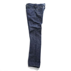 GUSTIN California Slim Raw Indigo Selvedge Denim Jeans Leather Patch Button Fly W34 (Measured W82cm L116cm)