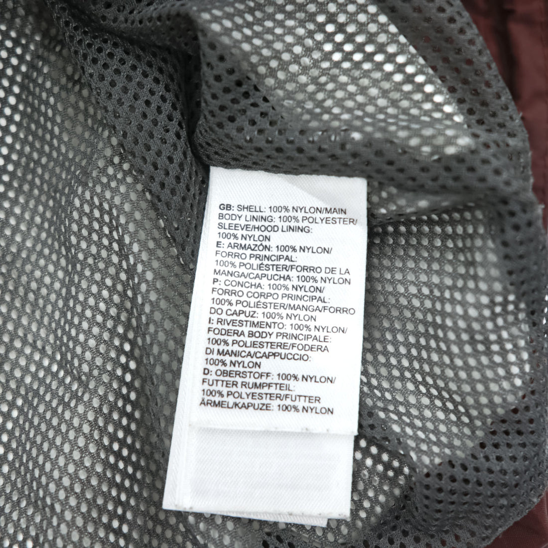 THE NORTH FACE Hooded Mountain Parka DryVent Nylon Burgundy/Brown M Mesh Lined
