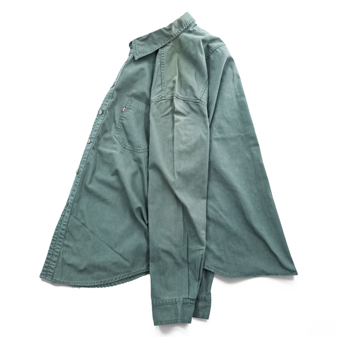 Levi Strauss 90s Vintage Long-Sleeve Work Shirt XL Khaki Green 60560-1332