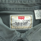 Levi Strauss 90s Vintage Long-Sleeve Work Shirt XL Khaki Green 60560-1332