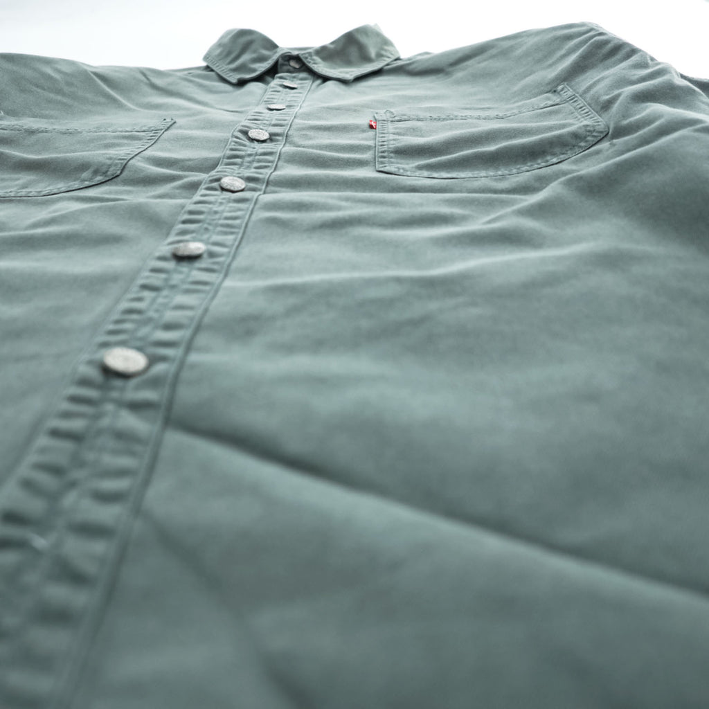 Levi Strauss 90s Vintage Long-Sleeve Work Shirt XL Khaki Green 60560-1332