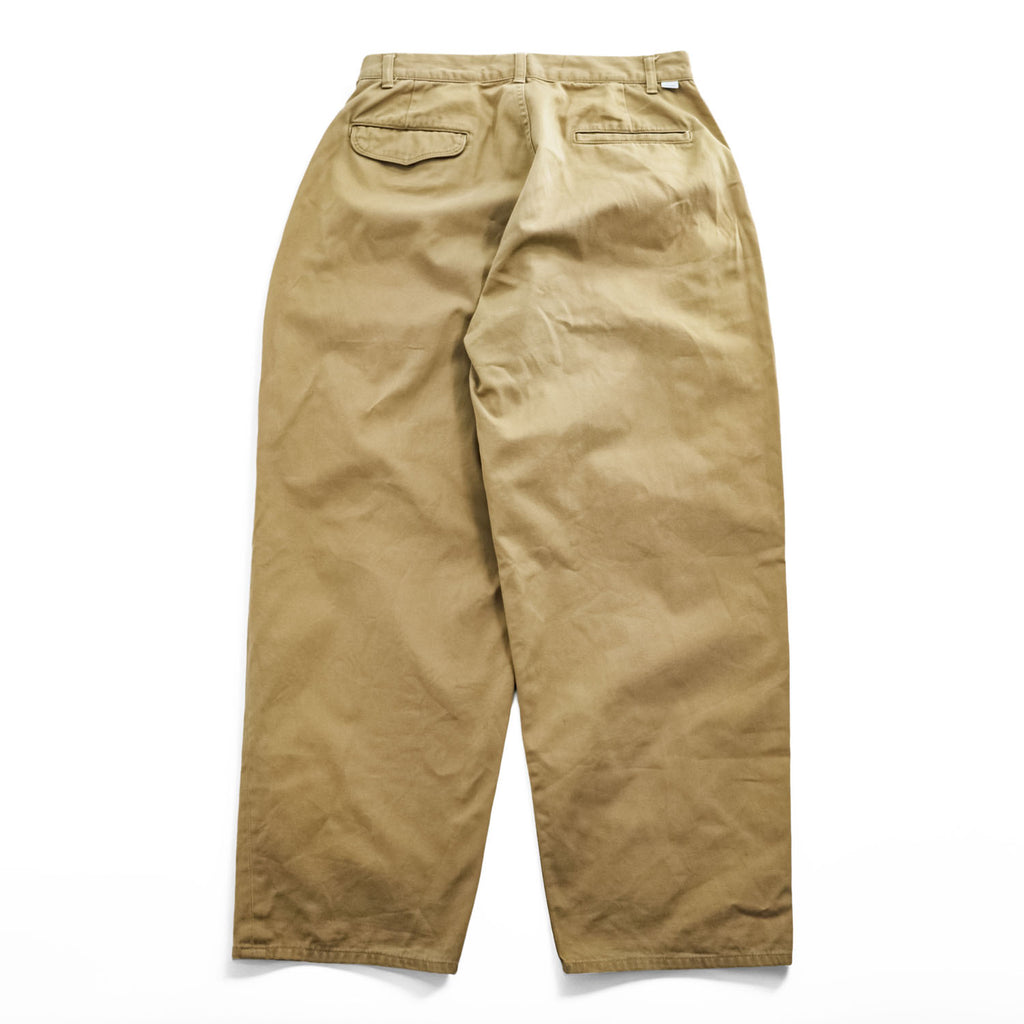 Graphpaper 日本製 ワイド テーパード 2タック チノパンツ M ベージュ プリーツ Chino Two Tuck Pants GU191-40048B
