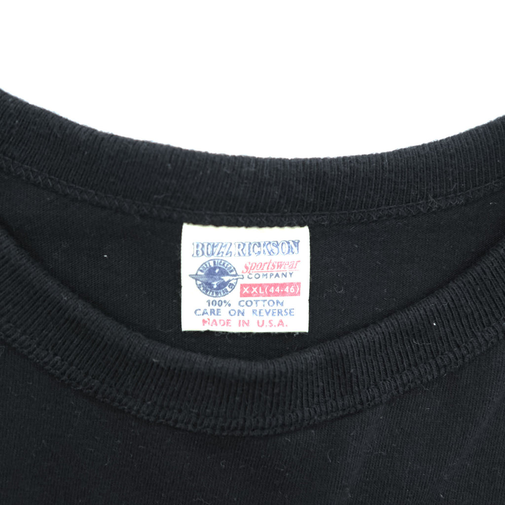 Buzz Rickson Black ARMY FOOTBALL Graphic T-Shirt 100% Cotton Crewneck XXL Made in USA