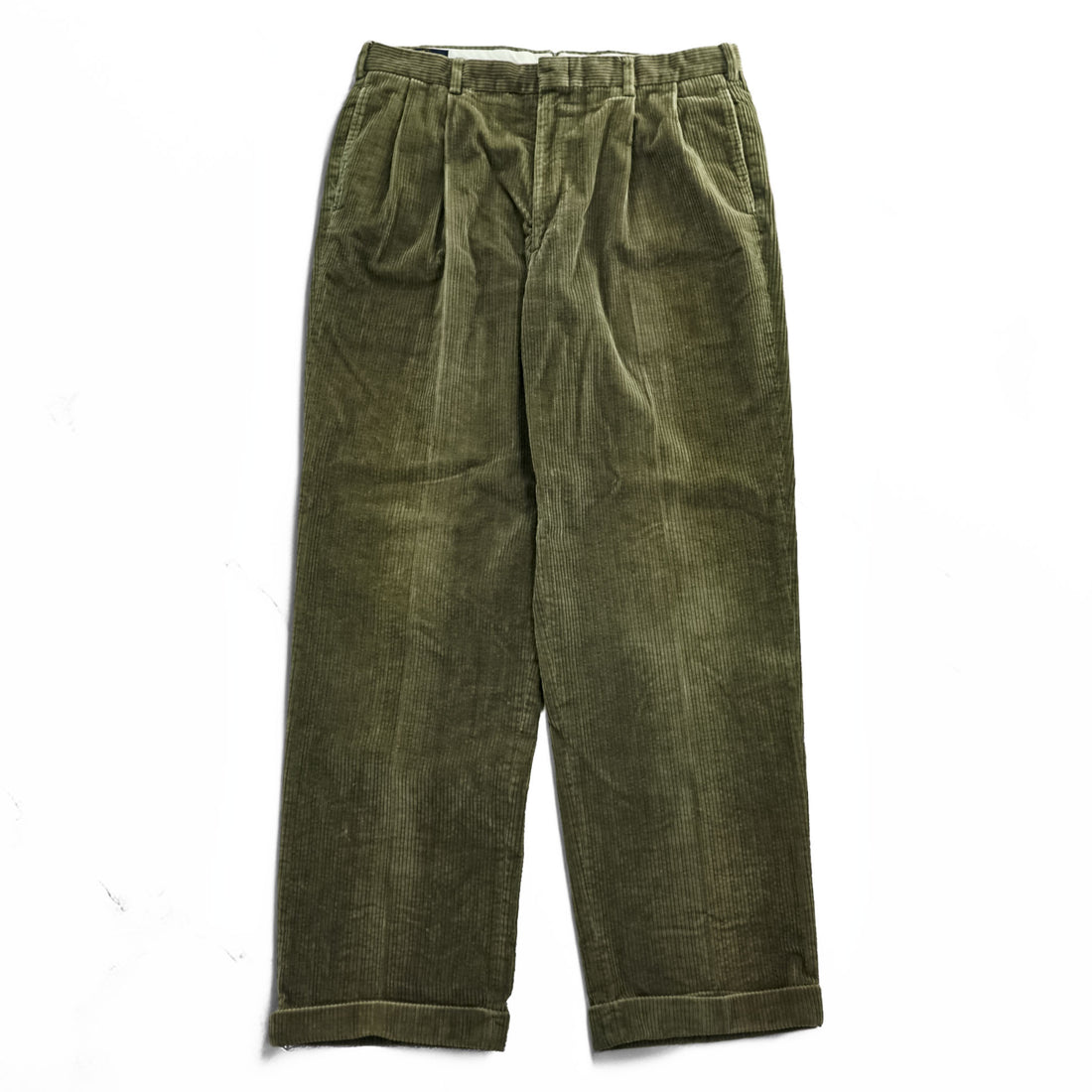 Brooks Brothers 90年代 ヴィンテージ USA製 太畝 コーデュロイ パンツ ワイド 2タック スラックス L ブラウン プリーツ ダブルカフス BB5042 3843