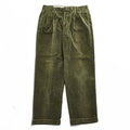 Brooks Brothers 90s Vintage Corduroy Pleated Pants Olive/Khaki 100% Cotton US-Made Size 36 (≈88cm Waist) Cuffed Relaxed Tapered