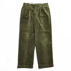 Brooks Brothers 90s Vintage Corduroy Pleated Pants Olive/Khaki 100% Cotton US-Made Size 36 (≈88cm Waist) Cuffed Relaxed Tapered