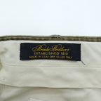 Brooks Brothers 90s Vintage Corduroy Pleated Pants Olive/Khaki 100% Cotton US-Made Size 36 (≈88cm Waist) Cuffed Relaxed Tapered