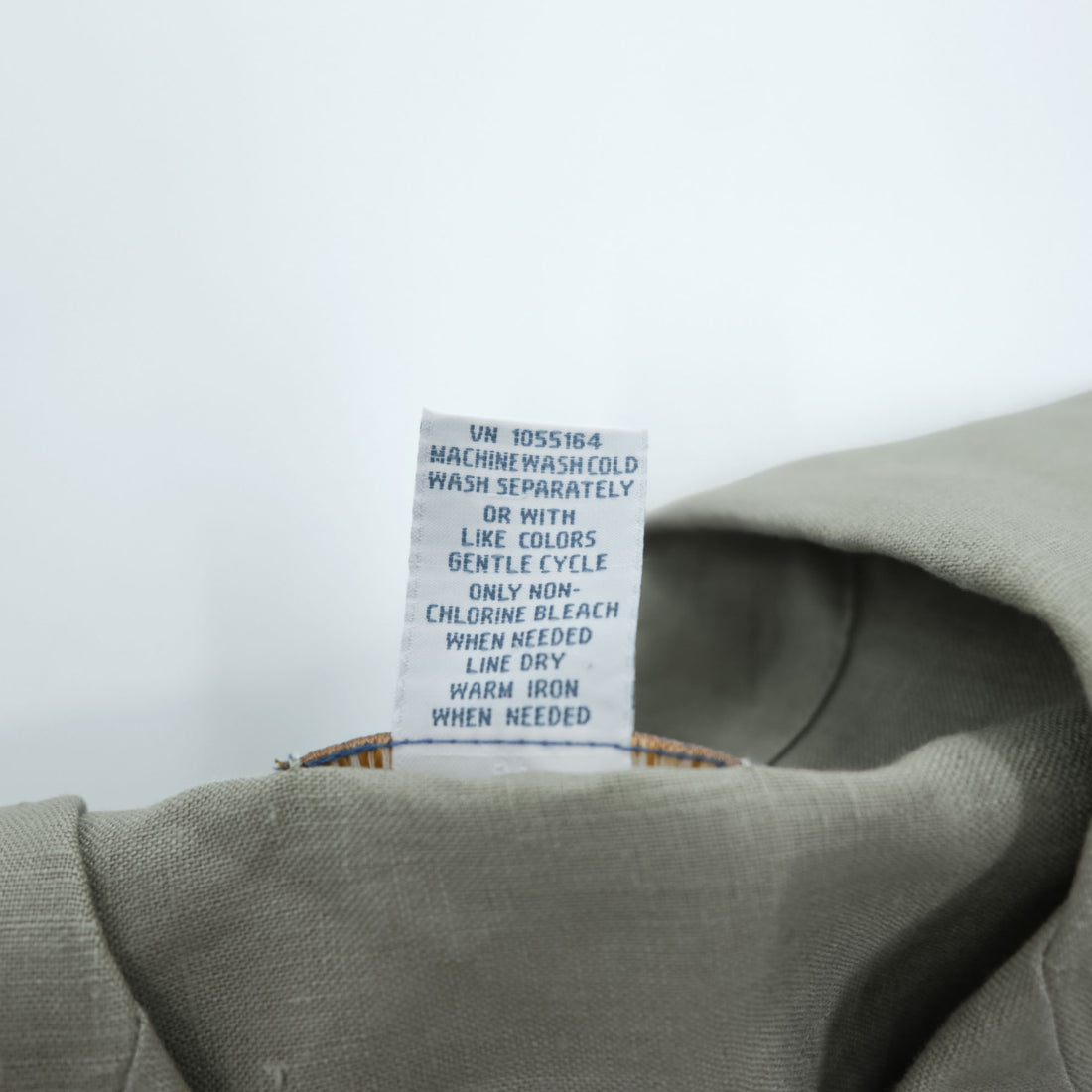 Breakwater 100% Linen Short Sleeve Camp Collar Shirt Sage Green Embroidered Bamboo Pattern M