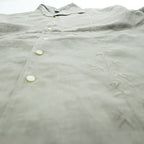 Breakwater 100% Linen Short Sleeve Camp Collar Shirt Sage Green Embroidered Bamboo Pattern M
