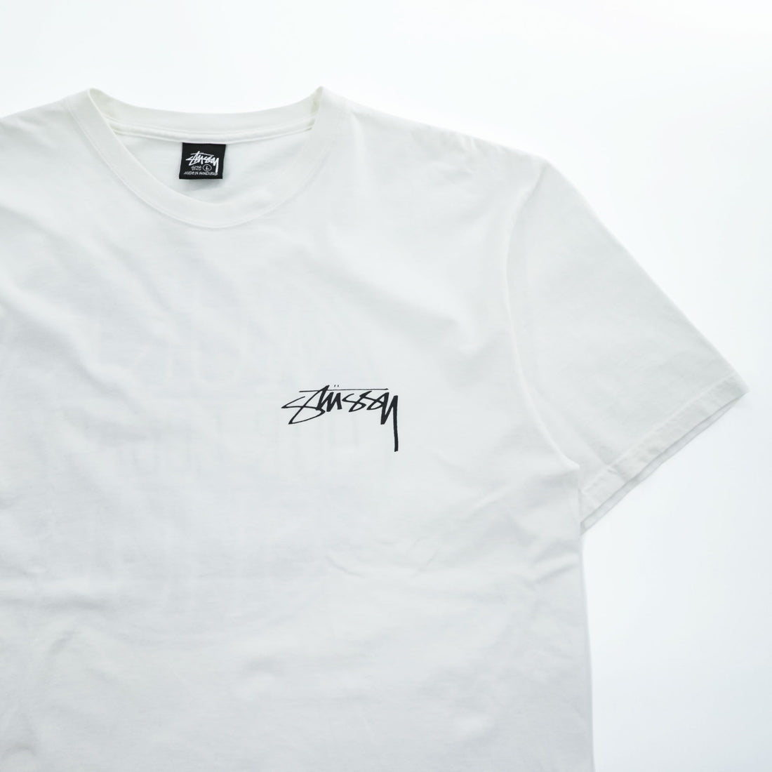 STUSSY × OUR LEGACY 半袖 Tシャツ DOT PIGMENT DYED TEE バックプリント WORK SHOP L ホワイト