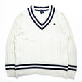 Brooks Brothers V-neck Tilden Sweater L Navy, White