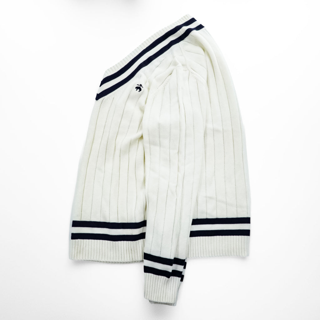 Brooks Brothers V-neck Tilden Sweater L Navy, White